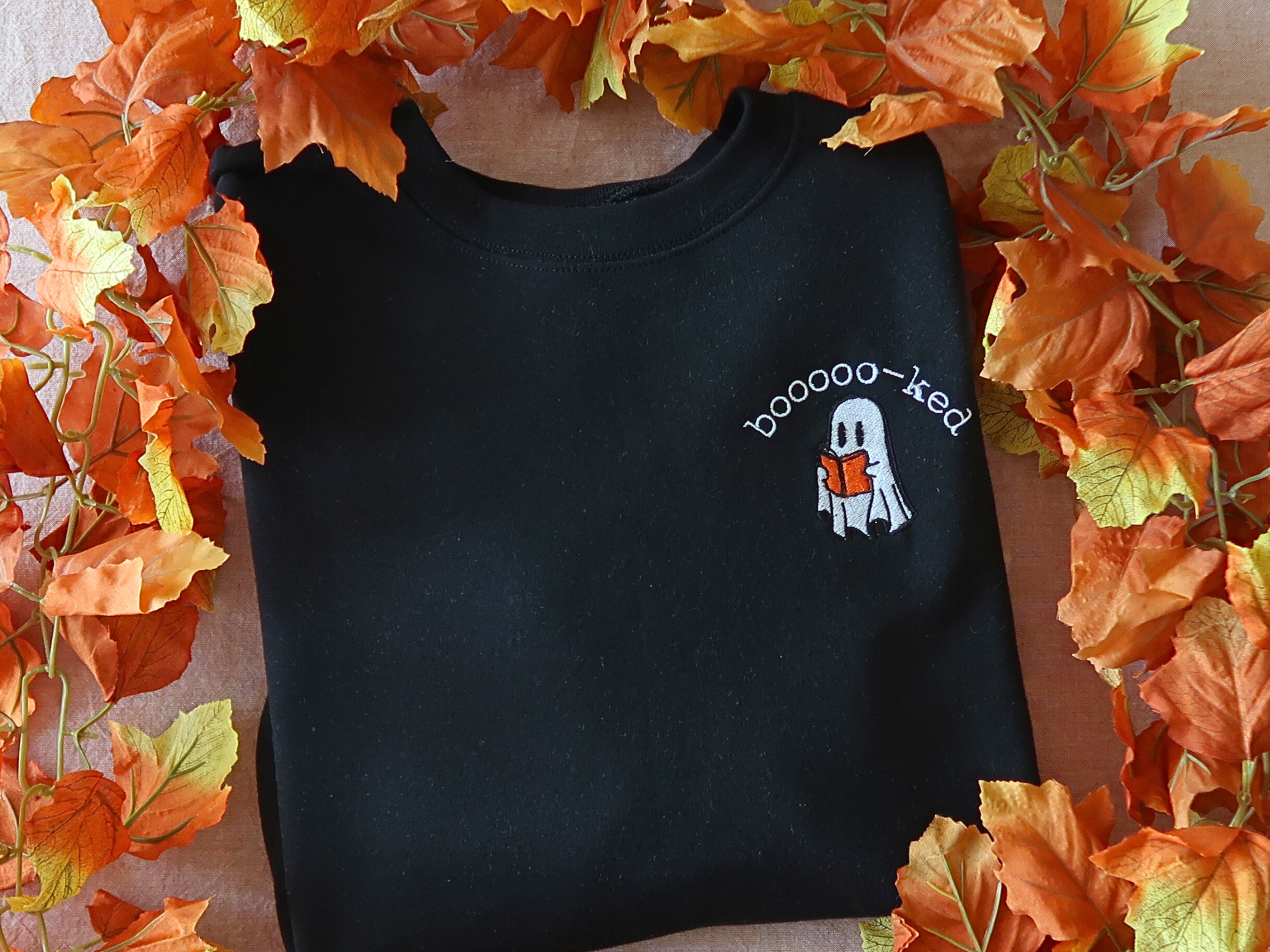Embroidered Ghost Reading Crewneck