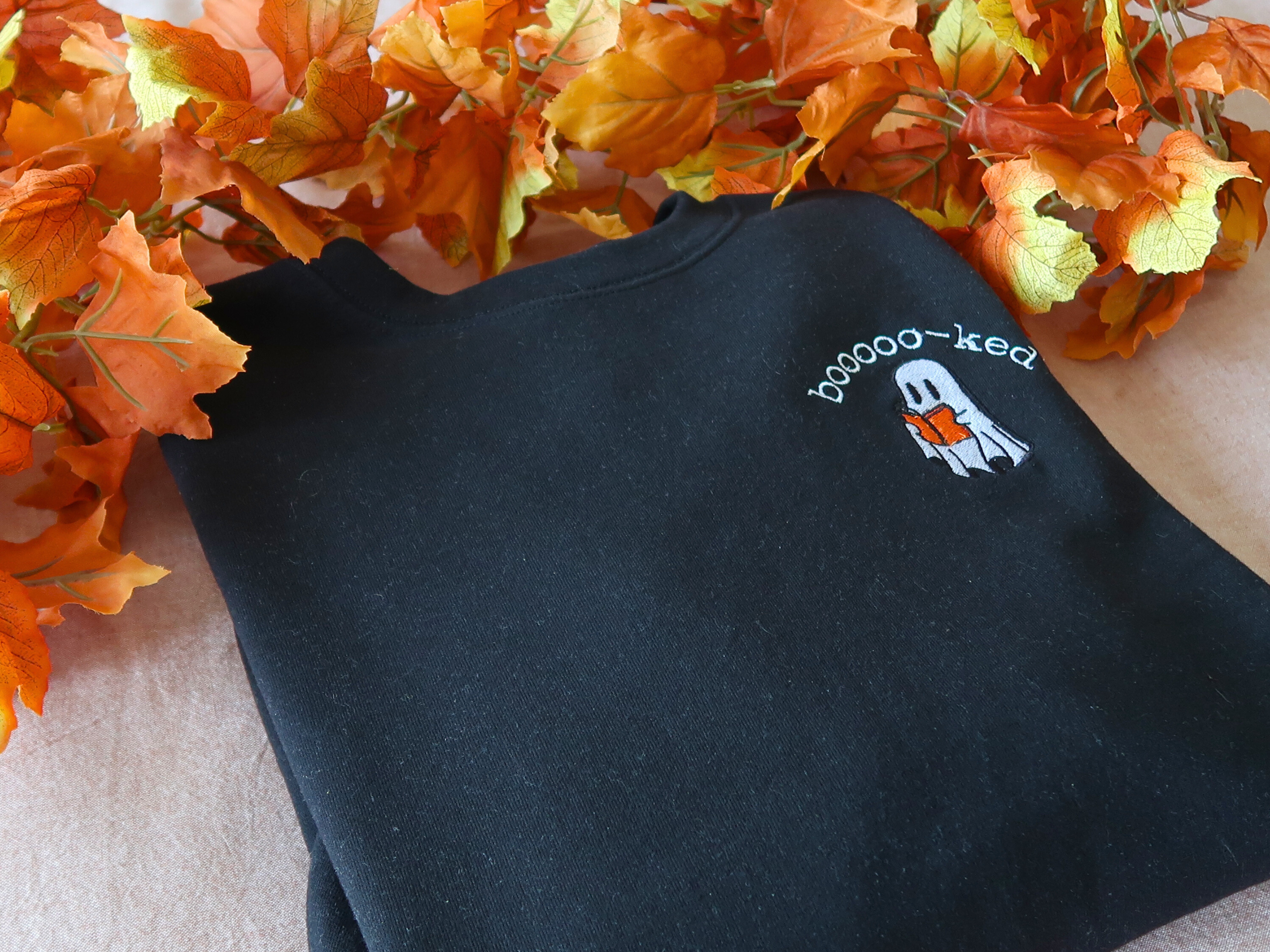 Embroidered Ghost Reading Crewneck