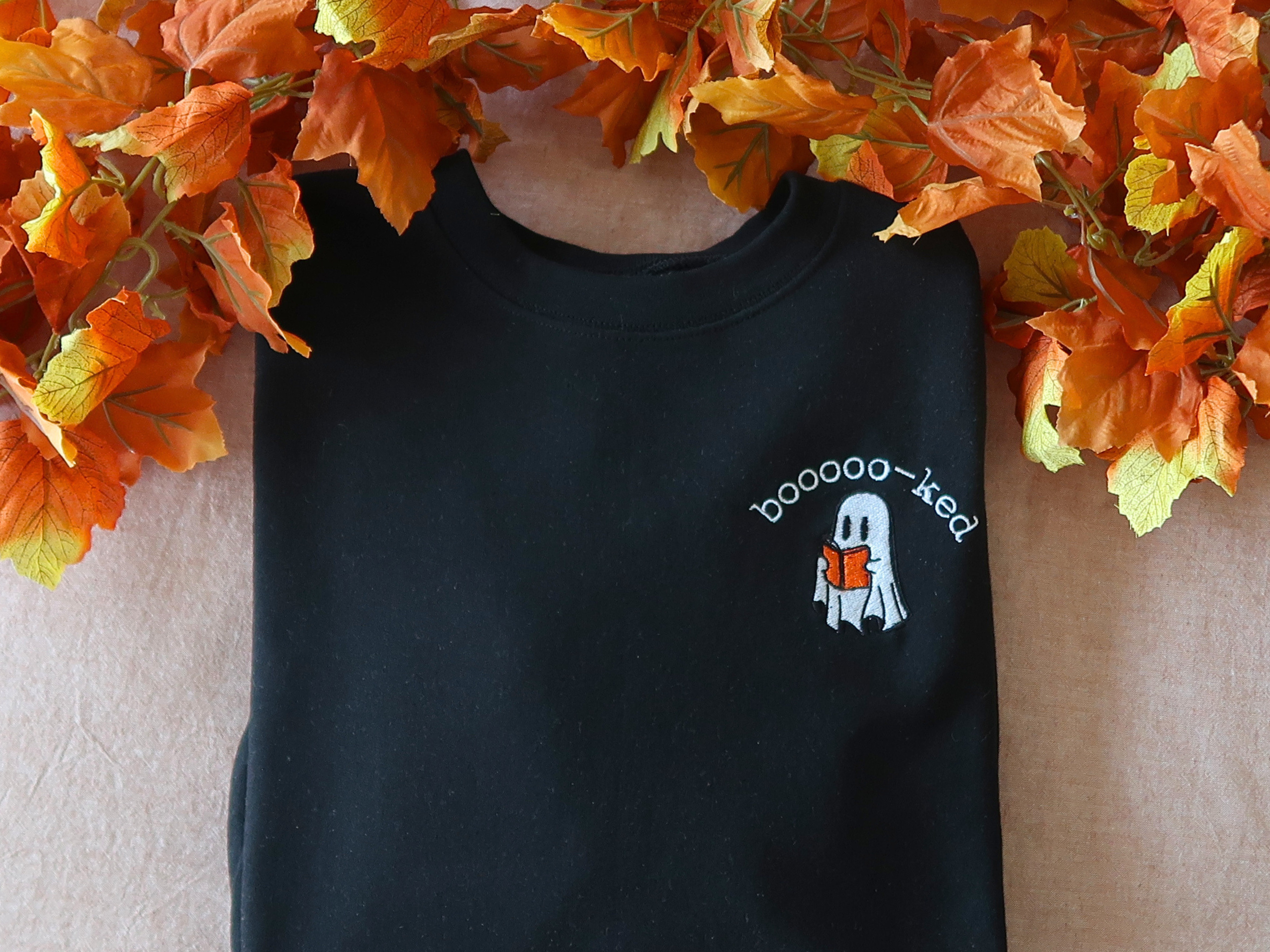 Embroidered Ghost Reading Crewneck